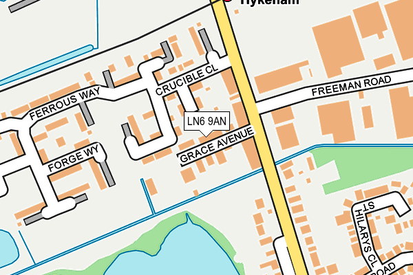LN6 9AN map - OS OpenMap – Local (Ordnance Survey)