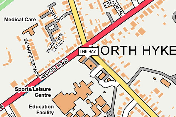 LN6 9AY map - OS OpenMap – Local (Ordnance Survey)