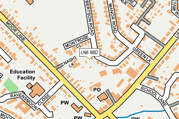 LN6 9BD map - OS OpenMap – Local (Ordnance Survey)