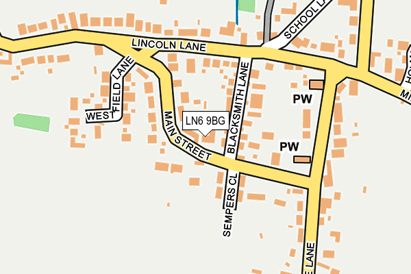 LN6 9BG map - OS OpenMap – Local (Ordnance Survey)
