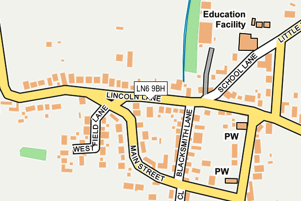 LN6 9BH map - OS OpenMap – Local (Ordnance Survey)