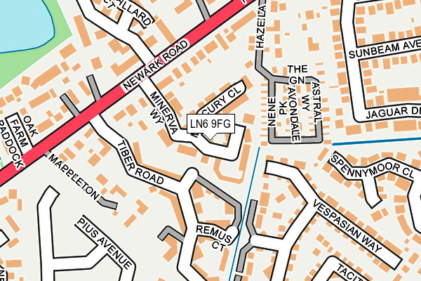 LN6 9FG map - OS OpenMap – Local (Ordnance Survey)