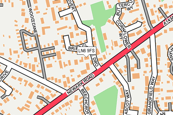 LN6 9FS map - OS OpenMap – Local (Ordnance Survey)