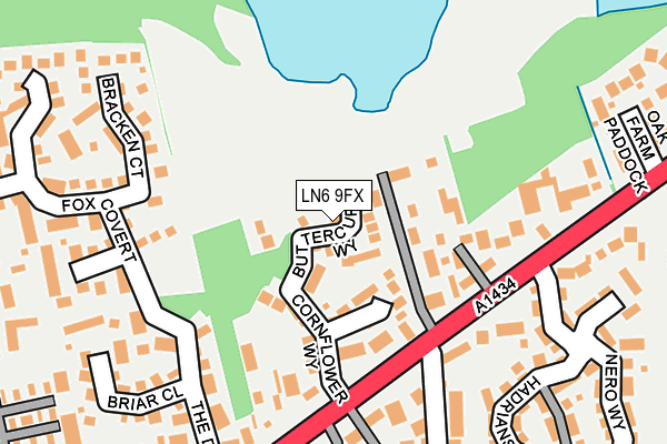 LN6 9FX map - OS OpenMap – Local (Ordnance Survey)