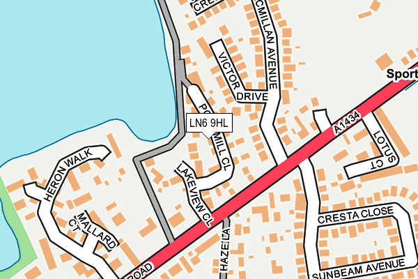 LN6 9HL map - OS OpenMap – Local (Ordnance Survey)