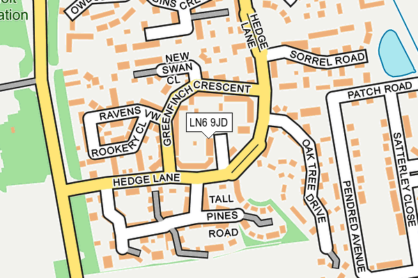 LN6 9JD map - OS OpenMap – Local (Ordnance Survey)