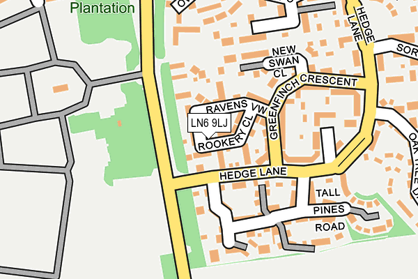 LN6 9LJ map - OS OpenMap – Local (Ordnance Survey)