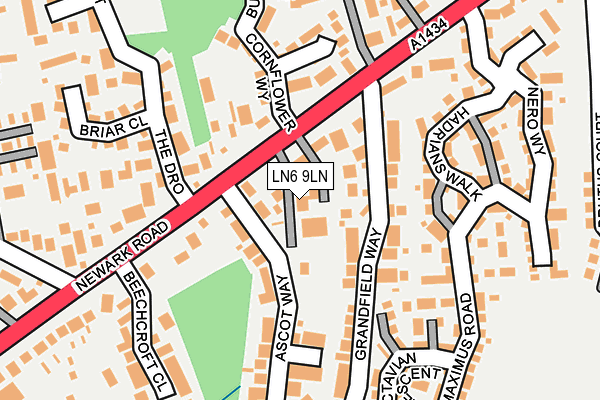 LN6 9LN map - OS OpenMap – Local (Ordnance Survey)