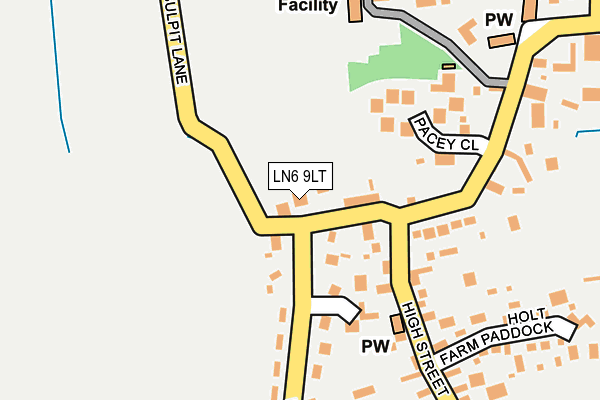 LN6 9LT map - OS OpenMap – Local (Ordnance Survey)