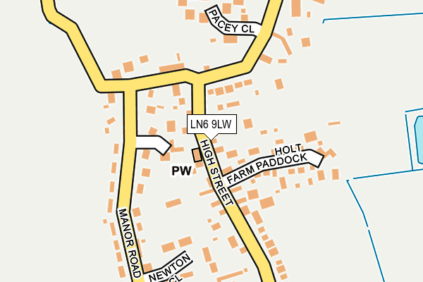 LN6 9LW map - OS OpenMap – Local (Ordnance Survey)