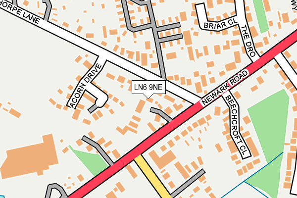 LN6 9NE map - OS OpenMap – Local (Ordnance Survey)