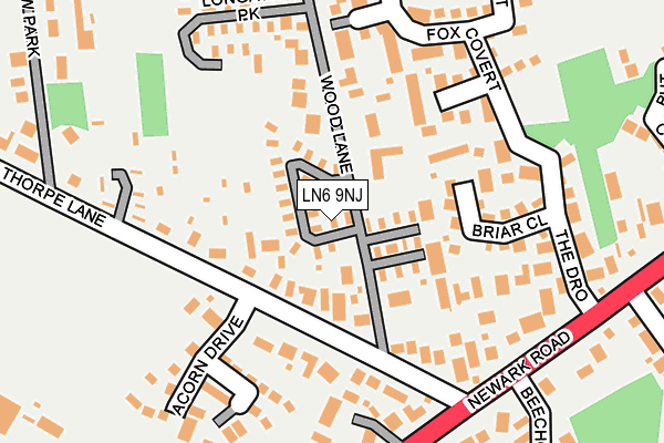 LN6 9NJ map - OS OpenMap – Local (Ordnance Survey)