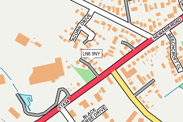 LN6 9NY map - OS OpenMap – Local (Ordnance Survey)