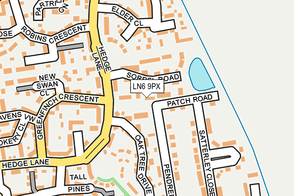 LN6 9PX map - OS OpenMap – Local (Ordnance Survey)