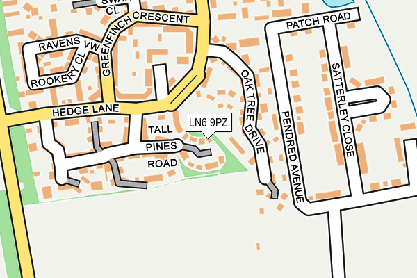 LN6 9PZ map - OS OpenMap – Local (Ordnance Survey)
