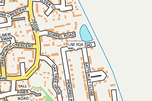 LN6 9QA map - OS OpenMap – Local (Ordnance Survey)
