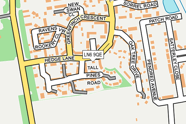 LN6 9QE map - OS OpenMap – Local (Ordnance Survey)