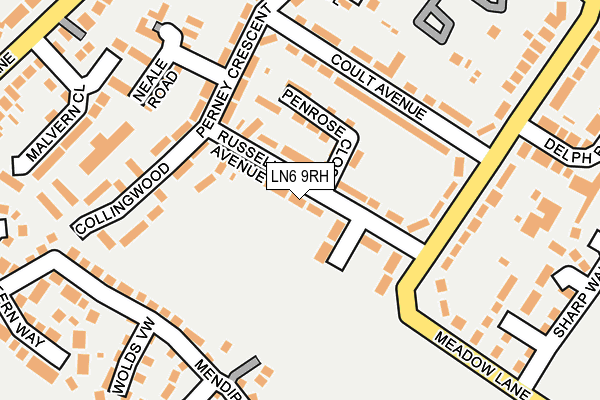 LN6 9RH map - OS OpenMap – Local (Ordnance Survey)