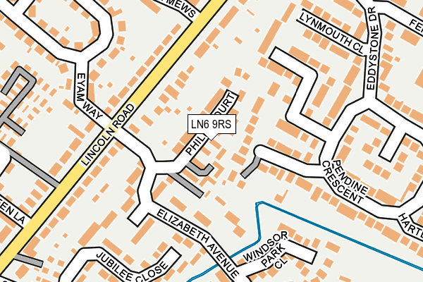 LN6 9RS map - OS OpenMap – Local (Ordnance Survey)
