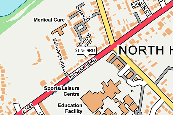 LN6 9RU map - OS OpenMap – Local (Ordnance Survey)