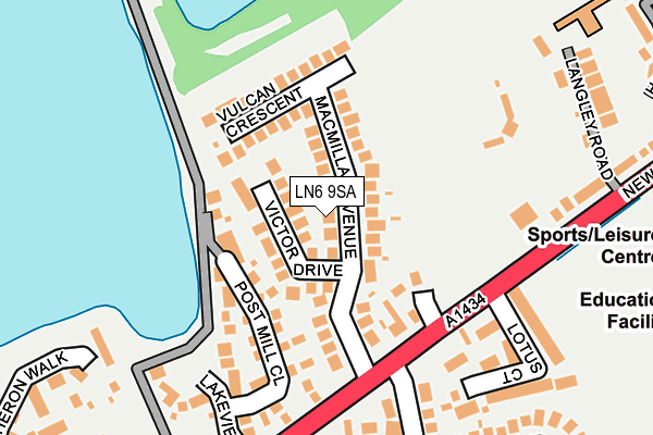 LN6 9SA map - OS OpenMap – Local (Ordnance Survey)