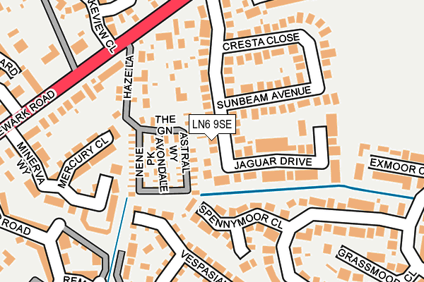 LN6 9SE map - OS OpenMap – Local (Ordnance Survey)