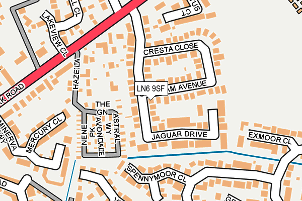 LN6 9SF map - OS OpenMap – Local (Ordnance Survey)