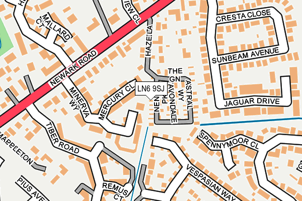 LN6 9SJ map - OS OpenMap – Local (Ordnance Survey)
