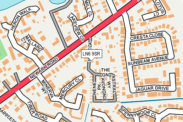 LN6 9SR map - OS OpenMap – Local (Ordnance Survey)