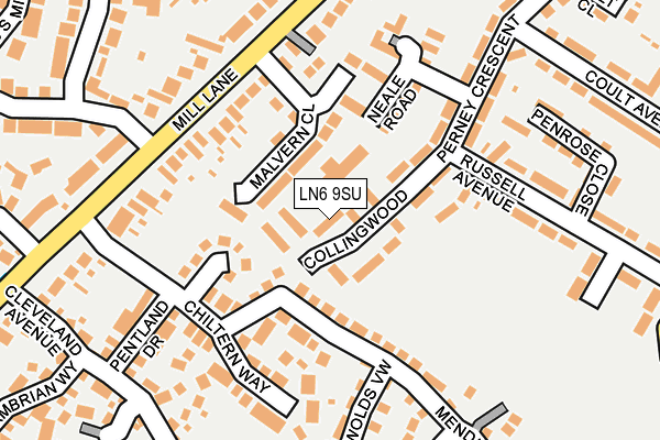 LN6 9SU map - OS OpenMap – Local (Ordnance Survey)