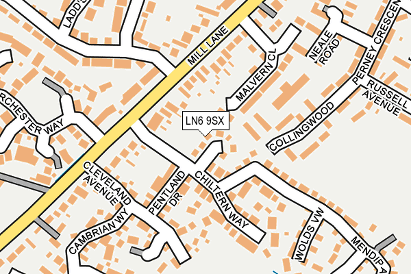 LN6 9SX map - OS OpenMap – Local (Ordnance Survey)