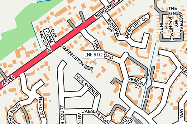 LN6 9TQ map - OS OpenMap – Local (Ordnance Survey)