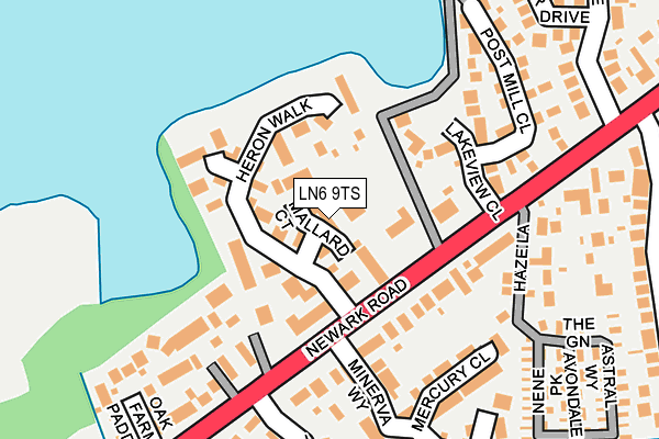 LN6 9TS map - OS OpenMap – Local (Ordnance Survey)