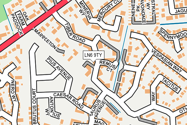 LN6 9TY map - OS OpenMap – Local (Ordnance Survey)