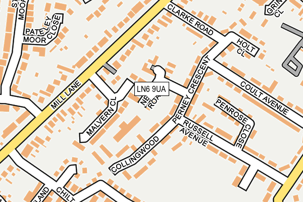 LN6 9UA map - OS OpenMap – Local (Ordnance Survey)