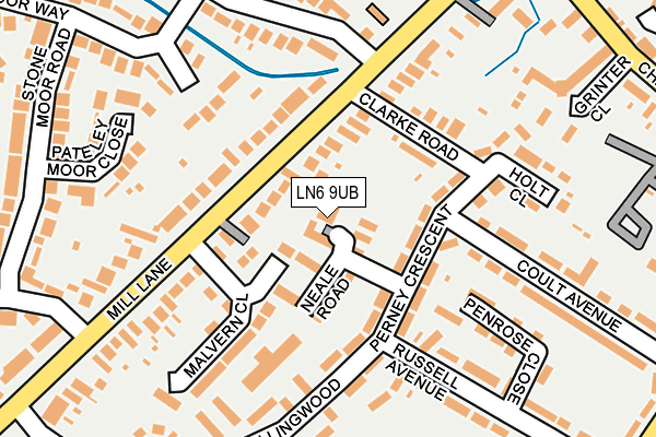 LN6 9UB map - OS OpenMap – Local (Ordnance Survey)