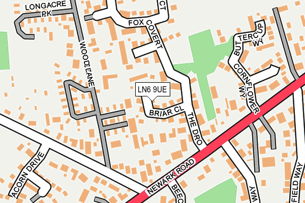 LN6 9UE map - OS OpenMap – Local (Ordnance Survey)