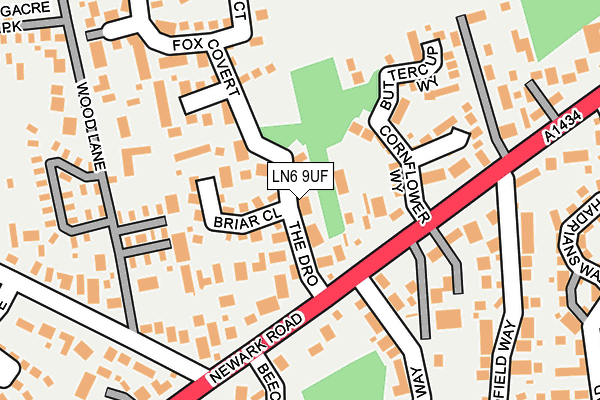 LN6 9UF map - OS OpenMap – Local (Ordnance Survey)