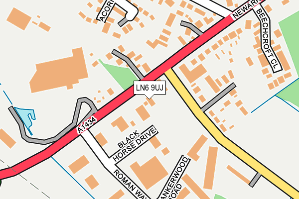 LN6 9UJ map - OS OpenMap – Local (Ordnance Survey)