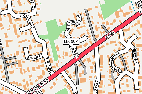 LN6 9UP map - OS OpenMap – Local (Ordnance Survey)