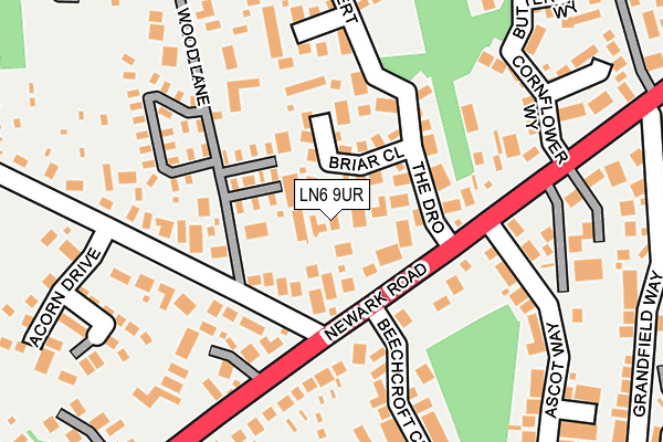 LN6 9UR map - OS OpenMap – Local (Ordnance Survey)