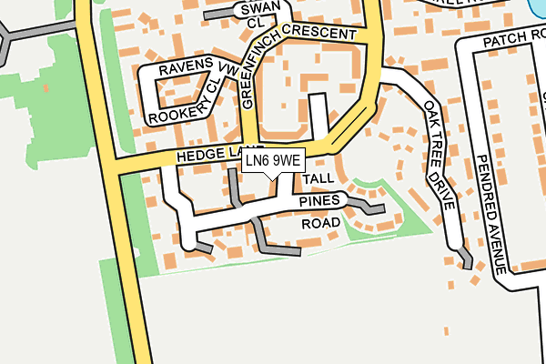 LN6 9WE map - OS OpenMap – Local (Ordnance Survey)