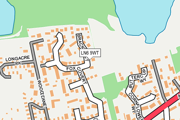 LN6 9WT map - OS OpenMap – Local (Ordnance Survey)