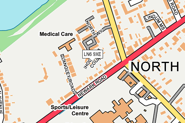 LN6 9XE map - OS OpenMap – Local (Ordnance Survey)