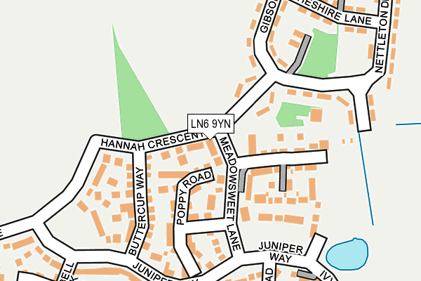 LN6 9YN map - OS OpenMap – Local (Ordnance Survey)