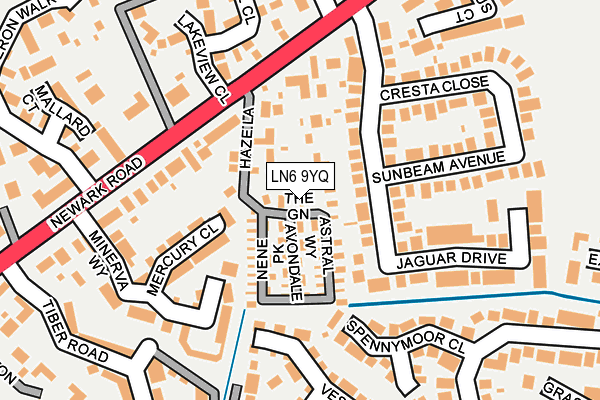 LN6 9YQ map - OS OpenMap – Local (Ordnance Survey)