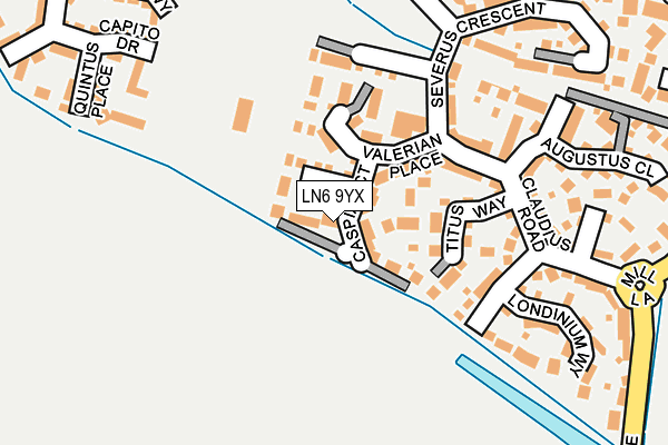 LN6 9YX map - OS OpenMap – Local (Ordnance Survey)