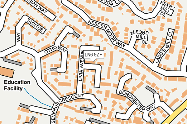 LN6 9ZF map - OS OpenMap – Local (Ordnance Survey)
