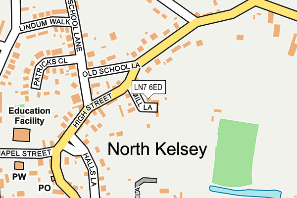 LN7 6ED map - OS OpenMap – Local (Ordnance Survey)