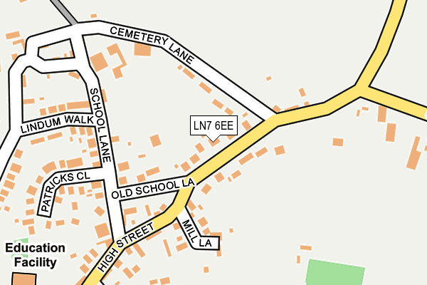 LN7 6EE map - OS OpenMap – Local (Ordnance Survey)